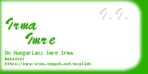 irma imre business card